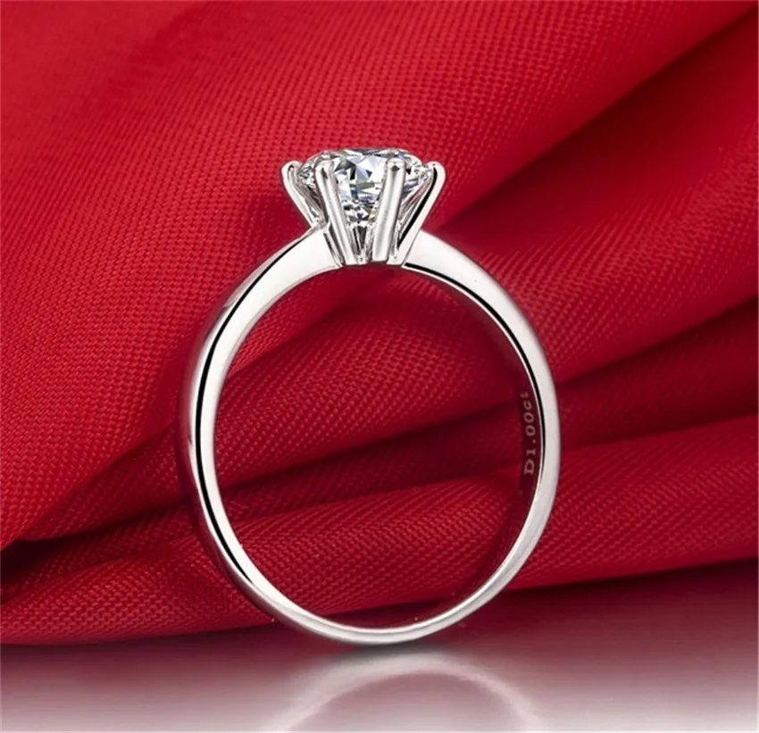 CHARLES& COLVARD 6,5 мм 1 карат муассанит Диамант обручальное кольцо для женщин Стерлинговое серебро ювелирные изделия подарок для нее
