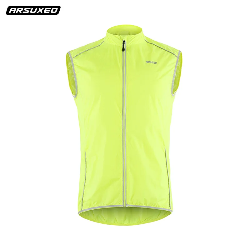 

ARSUXEO Cycling Vest Tops Summer Cycling Clothing Moisture Absorption Perspiration Breathable Reflective Cycling Running Vest