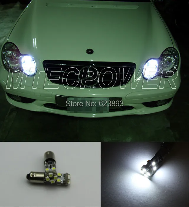 Free shipping,2x BA9S H6W 6000K No Error LED Parking Lights For