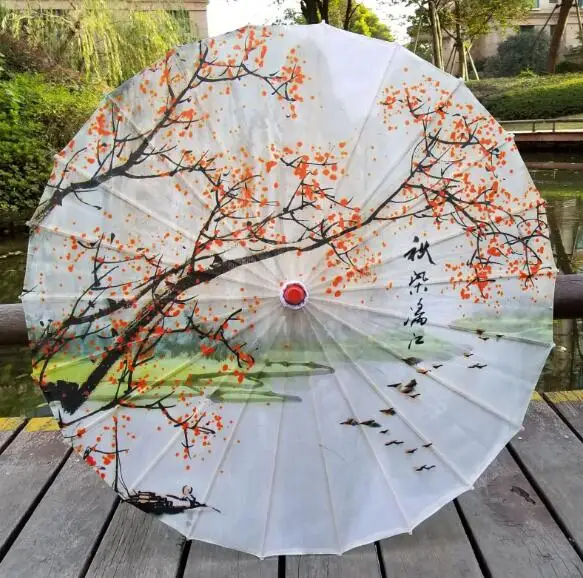 Промасленный бумажный зонтик дождь женский Декор винтажный зонтик реквизит для танцев зонтик персиковый цвет Китайский нематериальный культурный зонтик - Цвет: 5
