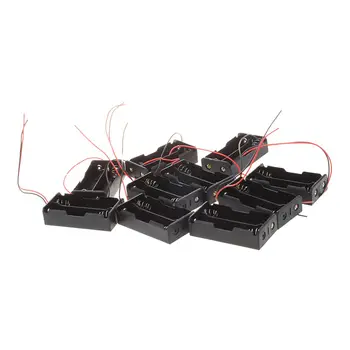 

HOT-10 pcs. Plastic Black 2 x 3.7V 18650 Batteries Battery Case Cover