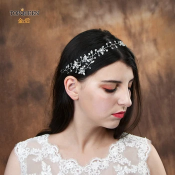 

TOPQUEEN HP142 Wedding Headband Rhinestone Hairwear Headpiece Handmade Crystal Beaded Headband for Bridal Hair Accessories