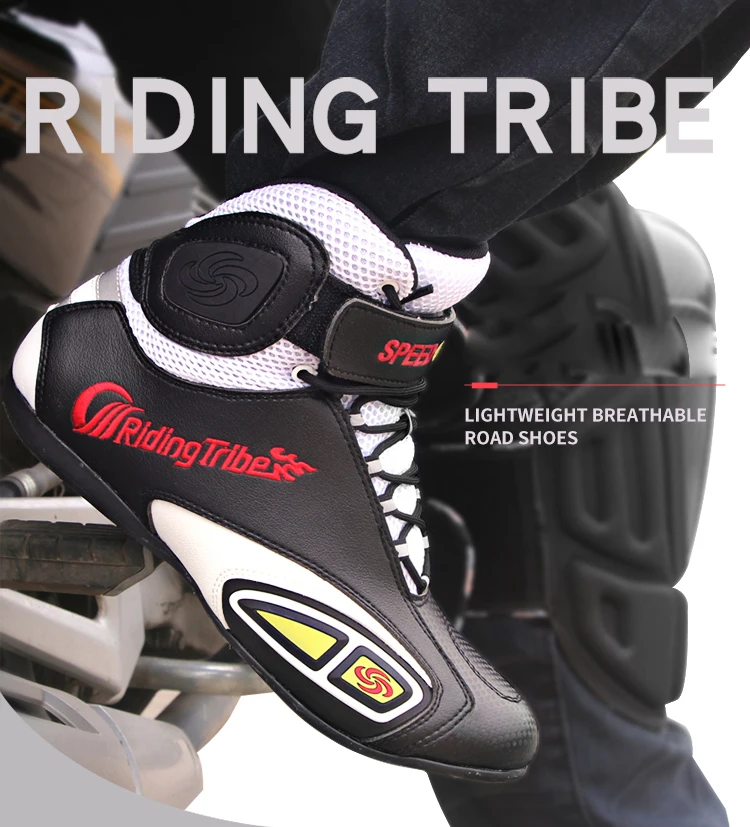 

Black Motorcycle Boots Motorbike Motocross Riding Boots Ankle Moto Off-Road Sports Dirt Breathable Men Racing Shoes Size 40-45