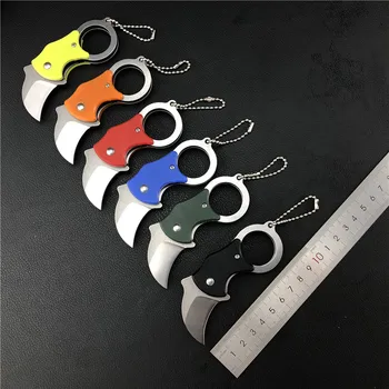 

HWZBBEN Outdoor claw new mini folding knife 440 stainless steel camping G10 EDC tool knife Pocket Folding Key Knife