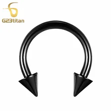 G23titan черный G23 титановые подковообразные кольца для Ушная мочка пирсинг тела ювелирные изделия SGS Сертификация
