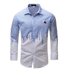 Бесплатная доставка новая мужская одежда рубашка с длинным рукавом Хлопок Полосатые рубашки 111