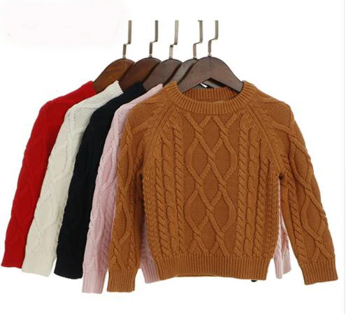 Вязаный пуловер для мальчиков и девочек, свитер для детей от 1 до 7 лет, зимний теплый свитер для малышей Детский свитер, одежда зимний детский утепленный свитер