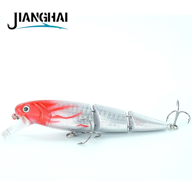 

JIANGHAI Crankbait Fishing Lure Wobbler Lifelike 11cm 3 Segment Swimbait Hard Bait artificial bait Minnow fishing bait LM1