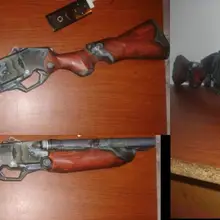 Бумажная модель высокого разрешения Рисование ствол двойной ствол дробовик