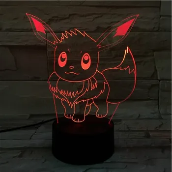 

16CM Cartoon Pokemon Go Eevee 3D Lava Lamp Christmas 7 Color Changing LED Night Light Mood Decor Gift Bedroom Lamp Drop Ship