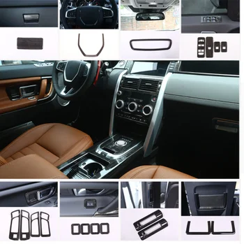 

For Land Rover Discovery Sport 2015 2016 2017 ABS Black Dark Wood Grain Colour Interior Mouldings Trims Kits Parts Accessories