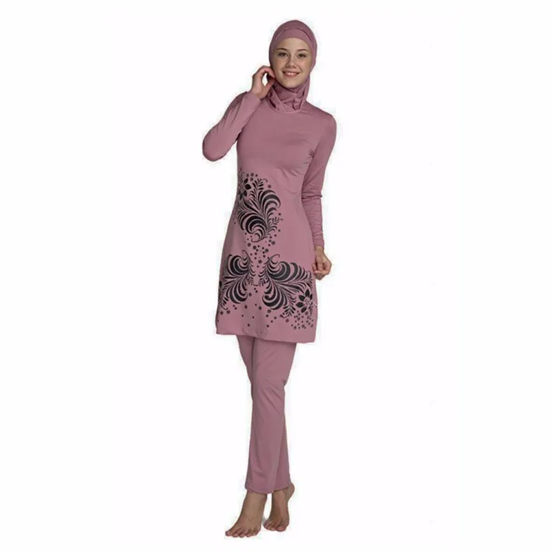 Мусульманские женские комплекты, купальники с высокой талией, купальник размера плюс, хиджаб, Исламский купальник, купальники для женщин, мусульманские боди, костюмы - Цвет: purple
