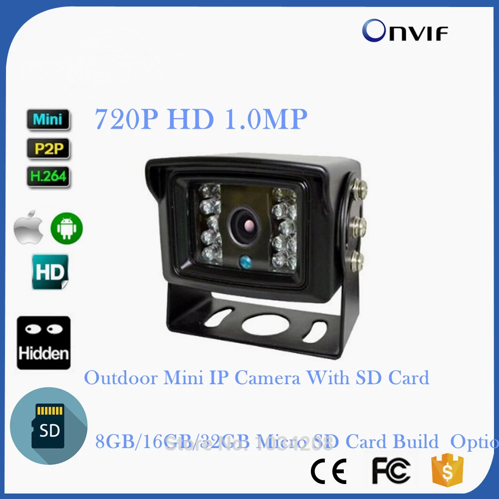 1MP 720P HD Onvif P2P Night Vision Infrared Waterproof Bus Car Outdoor Security IP Camera With TF CARD 8GB/16GB/32GB Optional 1MP 720P HD Onvif P2P Night Vision Infrared Waterproof Bus Car Outdoor Security IP Camera With TF CARD 8GB/16GB/32GB Optional