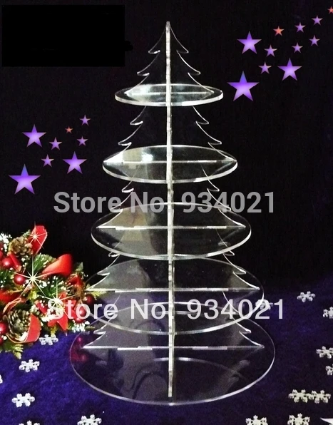 

5-уровневая акриловая подставка для дерева торта для рождественских праздников/прозрачная акриловая подставка для торта