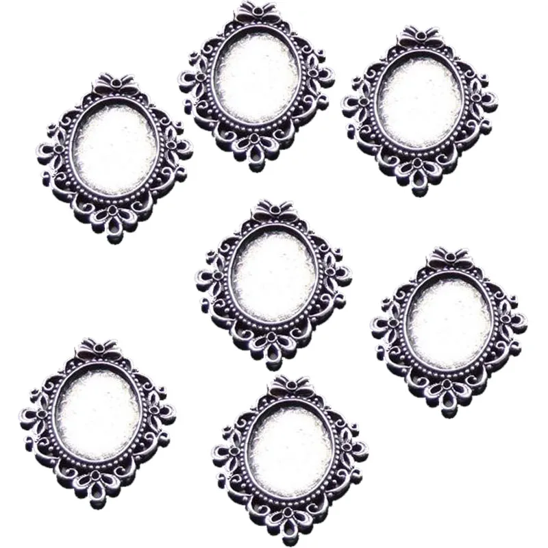 

6PCS Vintage Style Silver Tone Alloy Photo Frame 33*24mm Charms Pendants 58*45MM