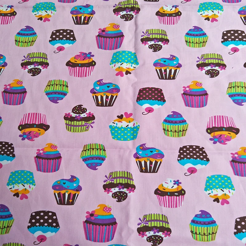 

140X100cm Sweet Cupcake Cotton Fabric for Baby Girl Dresses Clothes Sewing Hometextile Patchwork DIY-AFCK072