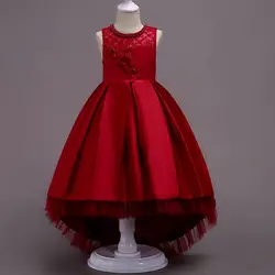 Новый Детское платье принцессы для девочек кружевное свадебное платье Платье-майка для девочек