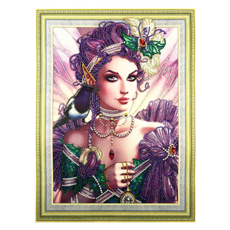 

5D DIY Diamond Painting Cartoon Elf Beauty Girl Animal Pattern Special Shape Diamond Cross Stitch Crystal Round Diamond Mosaic
