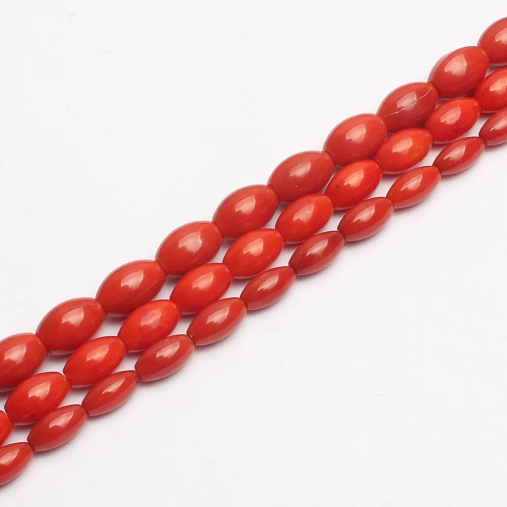 Rice shaped natural Red Coral Beads Loose Beads Making Bracelet