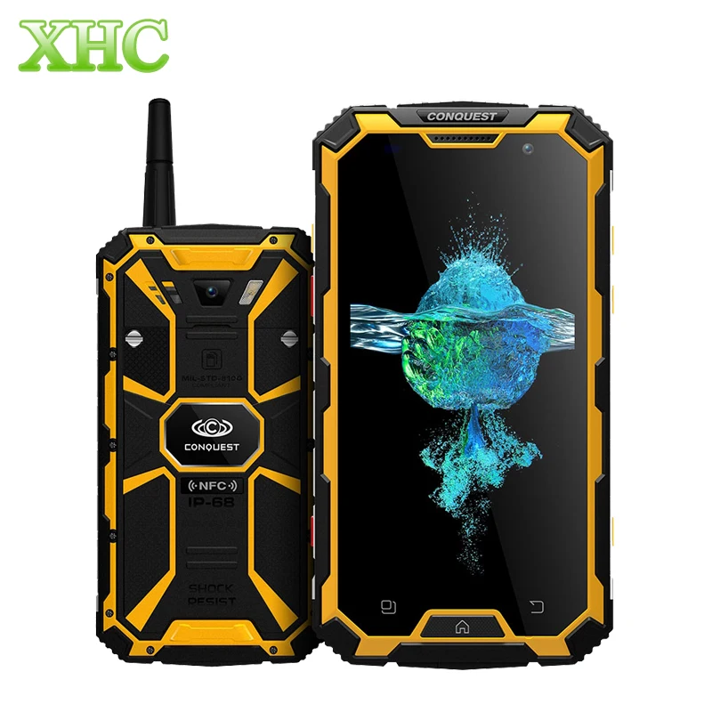 4G CONQUEST S8 IP68 водонепроницаемые противоударные PTT смартфоны 5 0 '񠫠 мАч GPS NFC 3 Гб RAM