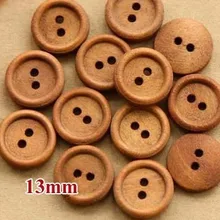 50 unids/lote tamaño: 13mm botones de madera redondos amarillos y marrones Botón de madera para accesorios para scrapbooking para manualidades (SS-1706-247)