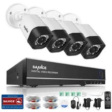 SANNCE 8CH CCTV System 4 in 1 DVR 4PCS 720P IR Weatherproof Outdoor Camera Home Security System Surveillance Kits