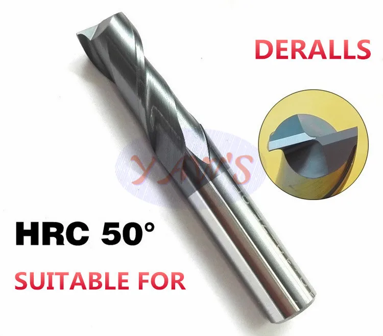 2f-2. 0*4*6*50 HRC50 микро-зернистый карбид 2 канавки концевые фрезы покрытие: TIALN