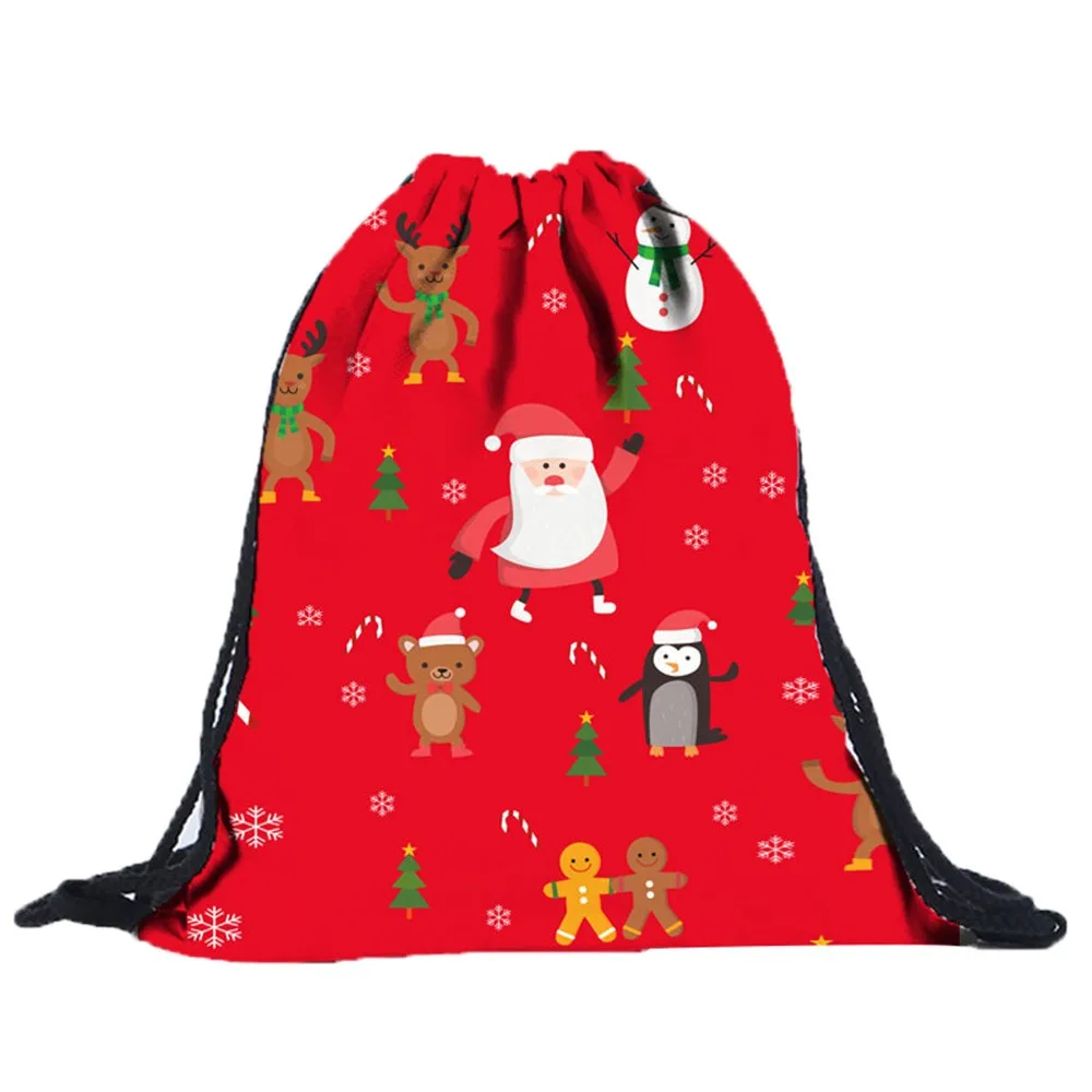

Christmas Character Digital Printing Oxford Sports Bag Thicken Drawstring Belt Riding Backpack Gym Backpack Drawstring Bag A40