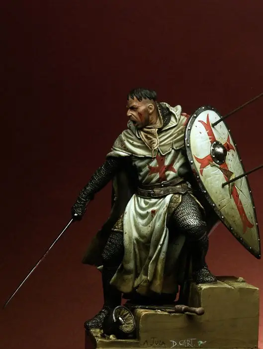Сборка Неокрашенная масштаб 1/18 90 мм Templar Knight XII древний солдат фигурка