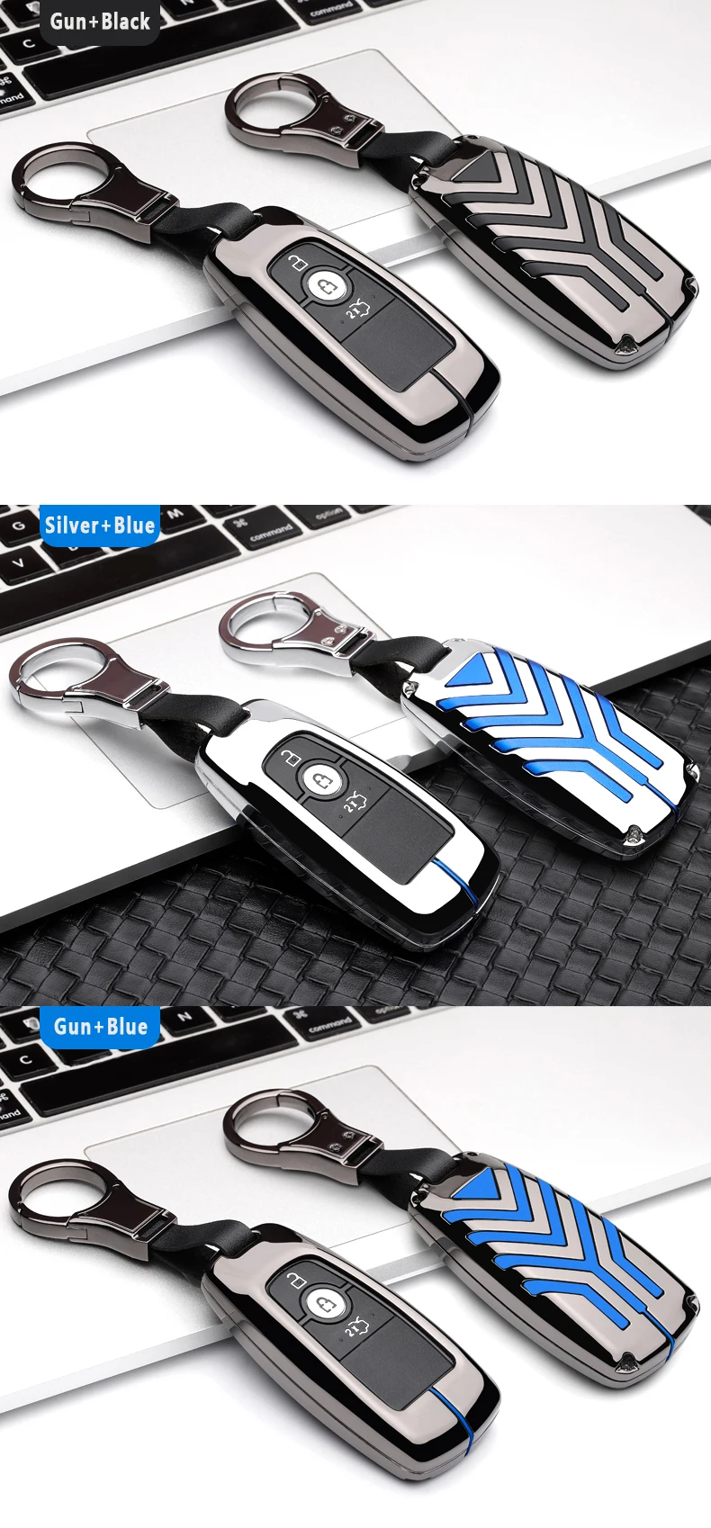 Car styling key case remote control keychain For Ford key cover Focus MK3 MK4 Mondeo galaxy ecosport Kuga ST Automotive products