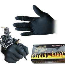 Высокое качество 100 шт татуировки и боди-арт черные одноразовые тату латексные перчатки Доступные размеры аксессуары татуировки