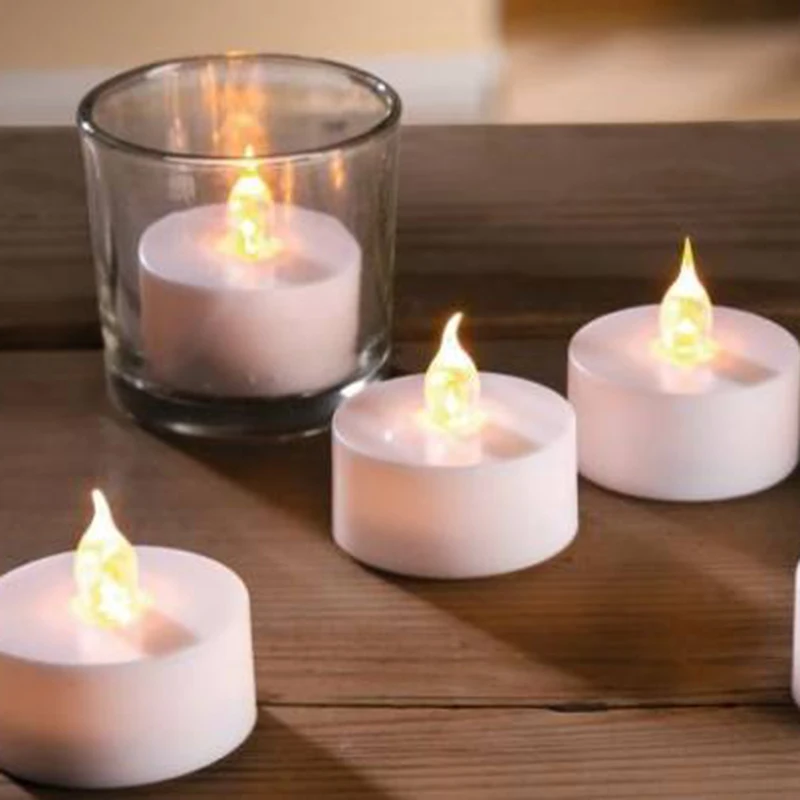 

LED Candle Tea Light Battery Powered Lamp Simulation Color Flame Flashing Home Wedding Birthday Party Decoration Candles