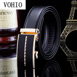 Vohio Мода и контракт кожаный ремень мужчин автоматически Мужчины Ремень Cinturon Hombre высокого качества бизнеса большой размер