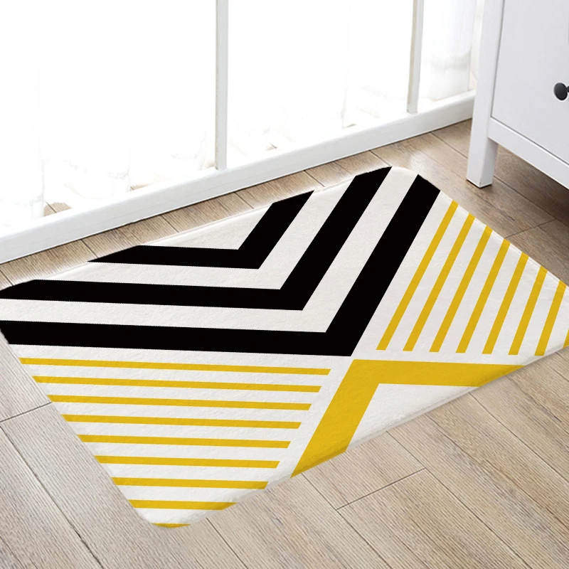 

Carpet Doormat Funny Kitchen Entrance Door Mat Anti-slip Floor Rug Bathroom Area Hallway 50x80cm Geometric Design