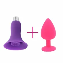 YEMA 2PCS/Set Small Size Butt Anal Plug with Crystal Base Combine 3 Color Nipple Clitoris Vibrator Sex toys for Women Men Gay