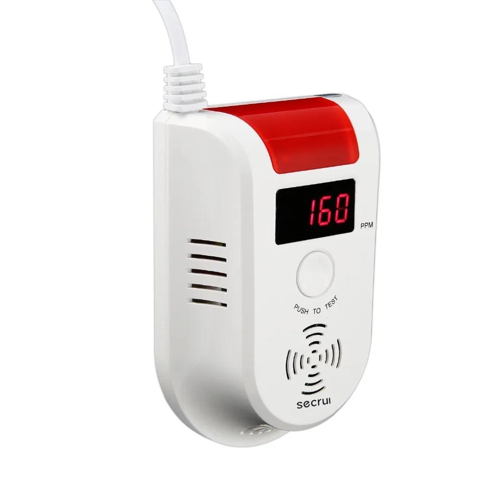 

SECRUI GD13W Wireless Digital LED Display Combustible Gas Detector Independent Red LED Light Flashes For GSM PSTN