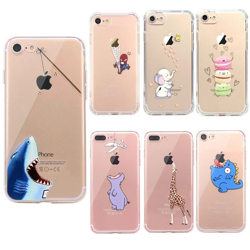 高級 3dかわいい漫画のシリコンケースiphone 6 5 アップルiphone 7 ケースソフトtpuフルカバーケースiphone 7 8 プラスx ケース Phone Case Covers Aliexpress