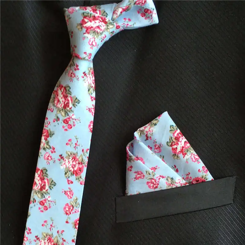 Галстук и носовой платок, модный галстук с принтом, 6 см, хлопок, шерстяной галстук, галстуки для меня, дизайнерская новинка, партия - Цвет: 7