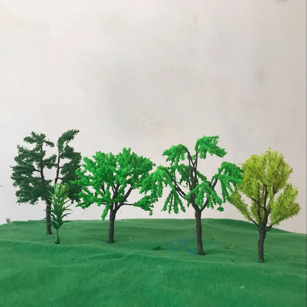 

1 set 4pcs model trees model train F2 scale miniature model railway trees 10cm
