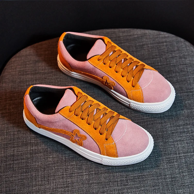 

2018 autumn new fashion simple color matching casual shoes women retro Korean version of comfortable flat shoes.