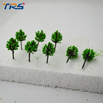 

100pc 2.5cm Scenery Miniature Landscape Train Model Scale DIY Plastic Green Tree house trunk toys The micro scenario Simulation