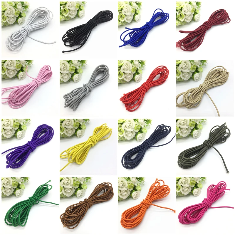

5 Yards 2.5mm Round Elastic Rope Multirole Elastic Band Trim Ribbon Sewing Spandex Lace Trim Waist Band Garment Accessory