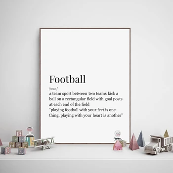 

Soccer Football Definition Prints Canvas Painting Football Poster Boys Room Wall Art Decor