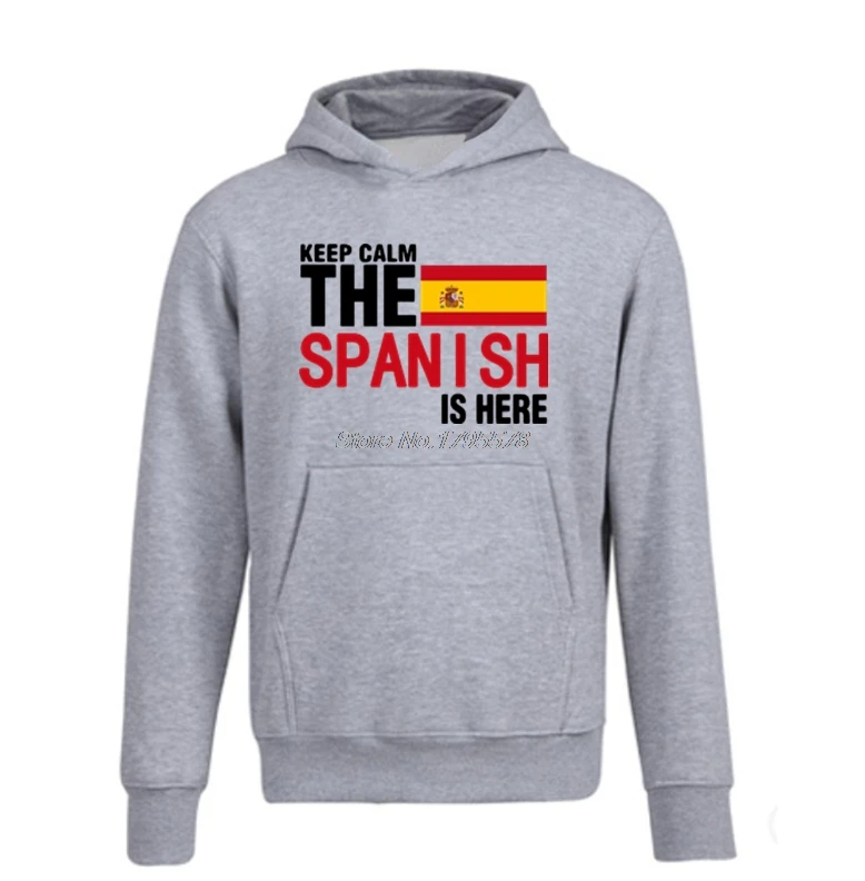 Мужские свитшоты с надписью Keep Calm The Spain Is Here куртки-новинки худи из хлопкового