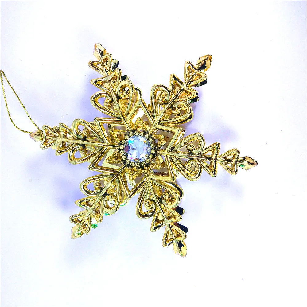 12.5cm DIY Plastic Silver Fake Snowflake For Home Christmas New Year Tree Pendants Ornament Frozen Party Wedding Decoration