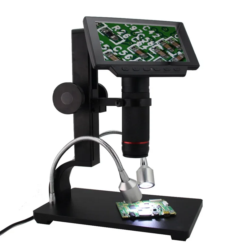 

HDMI/AV Digital Microscope Long Object Distance USB Microscope Soldering Tool for Mobile Phone Repair with Stand and LCD Screen