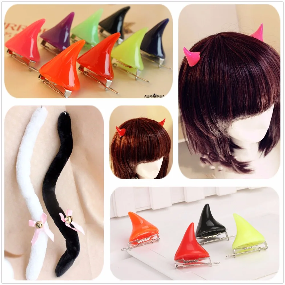 

Devil Ox Horns Demon A Pair Evil Headwear Cosplay Prop Hair Accessories Decorations Halloween Christmas / Cute Plush Cat Tails
