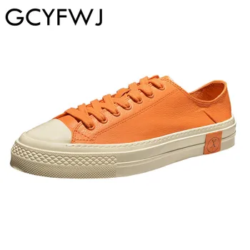 

GCYFWJ New Brand Designer Women Sneakers Ladies Beautiful Flats Shoes Real Leather Lace up High Quality Four Seasons Shoes XF364