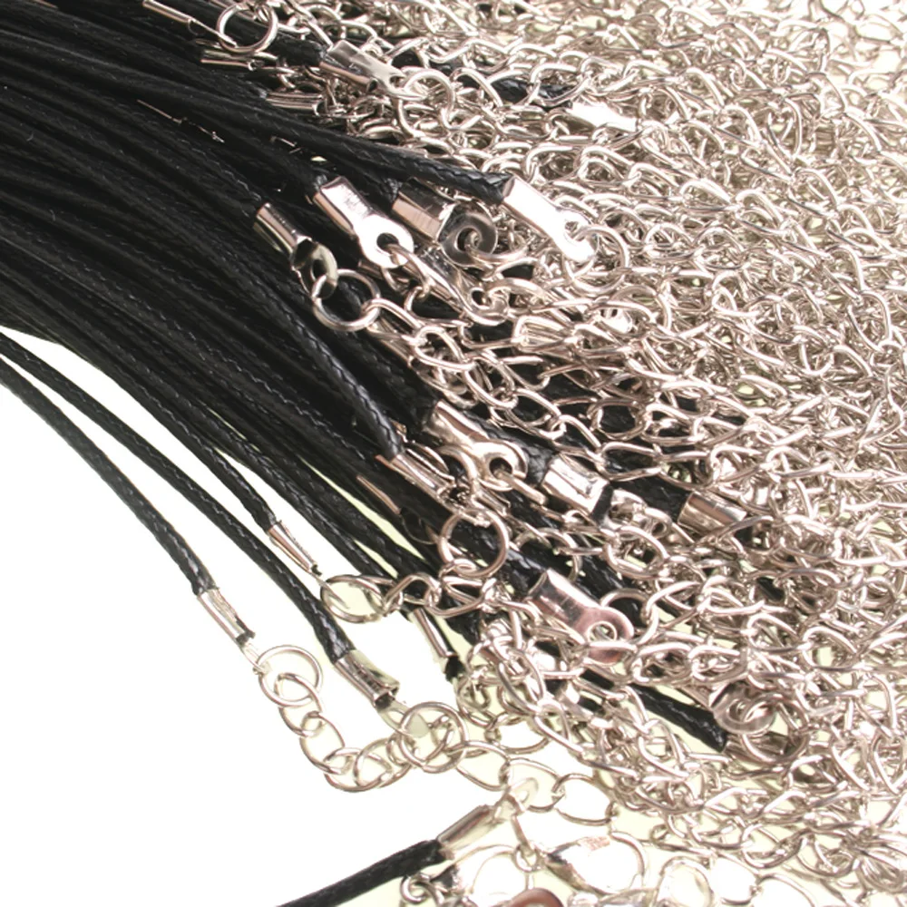 10 шт/партия черный кожаный кулон ожерелье ручной работы воск кожаный шнур цепь ожерелье DIY ювелирных изделий фурнитура