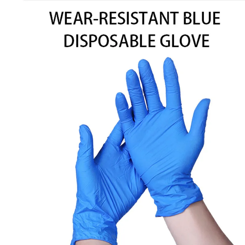 

5Pair Blue Disposable Nitrile Gloves Powder Ambidextrous For Medical House Industrial Use Latex Tattoo Gloves 1O17